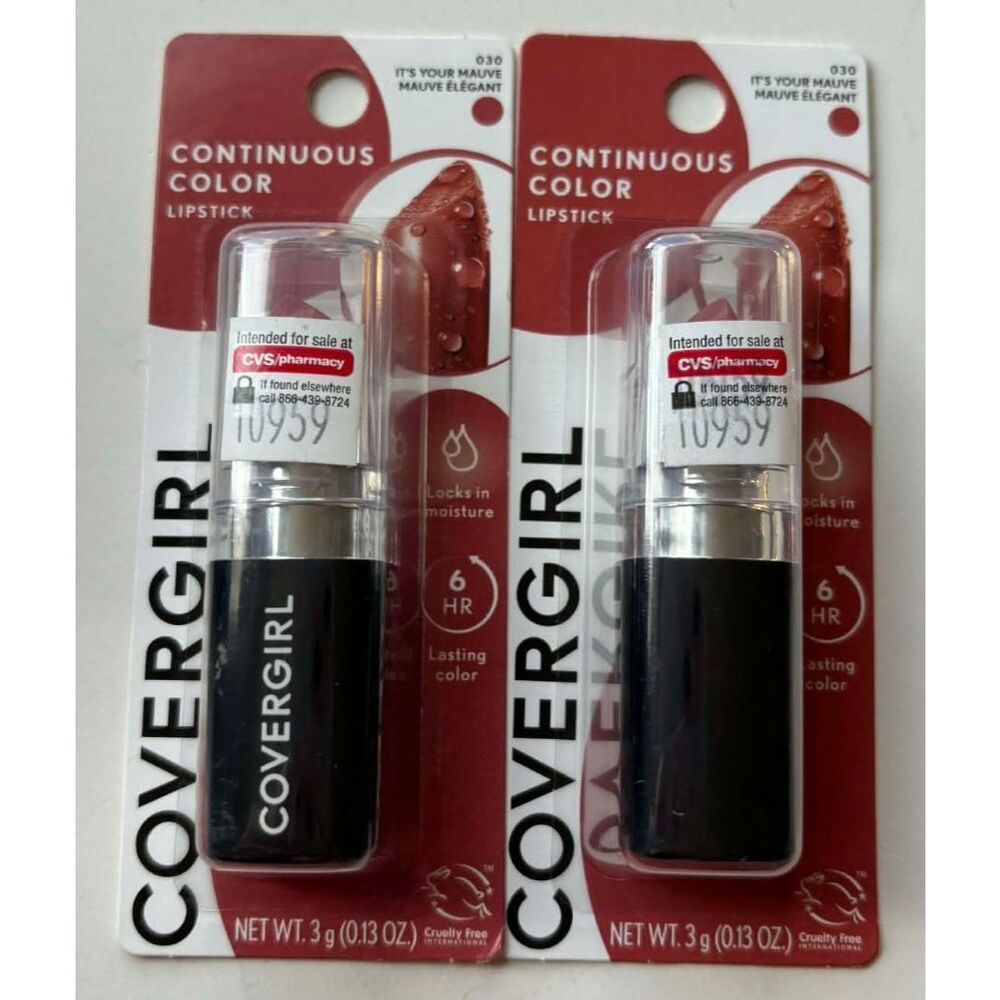 Covergirl Continuous Color Lipstick 030 Its Your Mauve Lot of 2